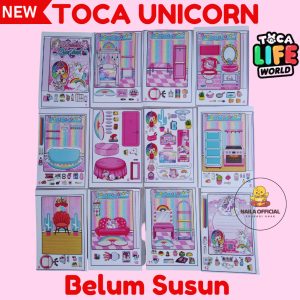 Paper Doll Toca Boca Toka Boka Unicorn Kuda Poni Rainbow Pelangi Quite Busy Book Mainan Edukasi