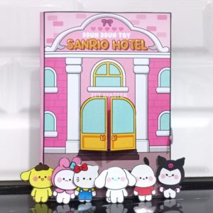 paper doll house Sanrio Hotel mainan kertas edukatif anak bongkar pasang Toca Boca kuromi cinamoroll