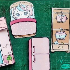 Paper Doll Unicorn Cat Doll House/Mainan/Education/Busy Book/Toys/Learning/Kids Activity