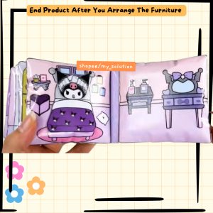 Paper Doll House Kuromi Paper Doll Squishy Paper Doll House Book Kuromi DIY Art & Craft Activities For Kid/Patung Kertas