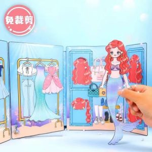 Mermaid Dress Up Sticker quiet book doll house quiet book big quiet book for kids squishy book quiet book toca boca quiet book doll house handmade book princess book dress up sticker book stiker book cute murah goodies birthday for kids