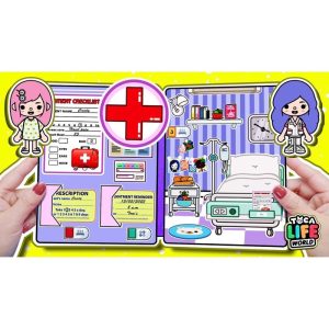 Toca Life World Quiet School Hospital toca boca paper book paper doll toca boca kuromi book house paper house book quite book sanrio handmade book my melody book diy book nook book toy stiker book cute murah squishy book diy handmade creative