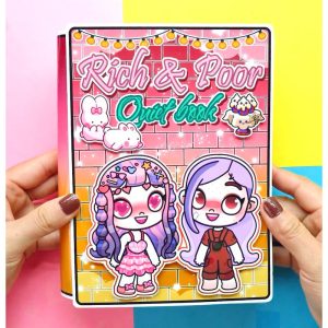Toca Life world安静书纸娃娃屋 tocabochahouses for rich ladies and poor girls-paper doll paper doll toca boca paper book paper doll book toca boca book quiet book toca boca avatar world paper doll buku toca boca murah quiet book doll house toys girls