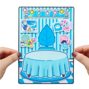 Tocaboca handmade paper doll house girl toy, smart peel-and-stick learning material h25
