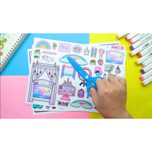 Unicorn House In Quiet Book, paper horse, tocaboca paper doll