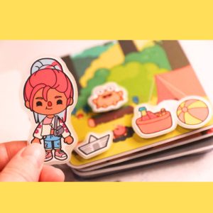 ( NEW ) Toca Boca Life World Weekend T2 Handmade Paper House Peel and Stick Toy - Squishy - Kuromi
