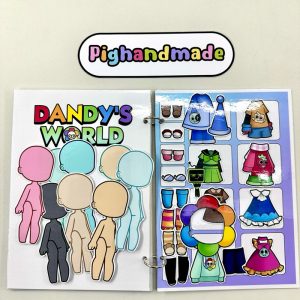 Dandy's World Gacha doll peel-and-stick toy with 7 characters - Paper doll