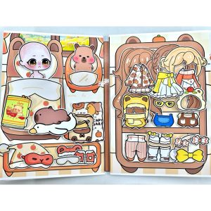 Capybara Gacha Doll's House peel-and-stick toy, hot spring bathing camping - Paper dolls