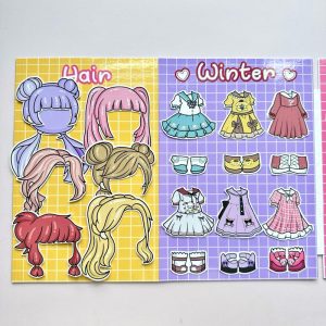 Kuromi, Melody, Kitty fashion collection peel-and-stick toys - Paper dolls