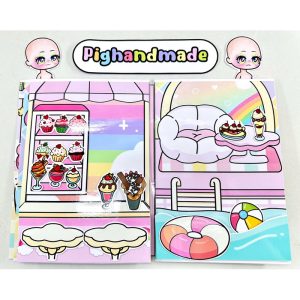Gacha Rainbow House peel-and-stick toy - Pighandmade paper doll