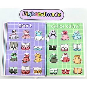 Special Sanrio fashion collection peel-and-stick toy - Dressing up 6 paper dolls, 36 outfits of your choice