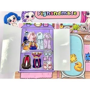 Kpop Idol Girl's Music House Peel-and-stick Toy - Paper Dolls